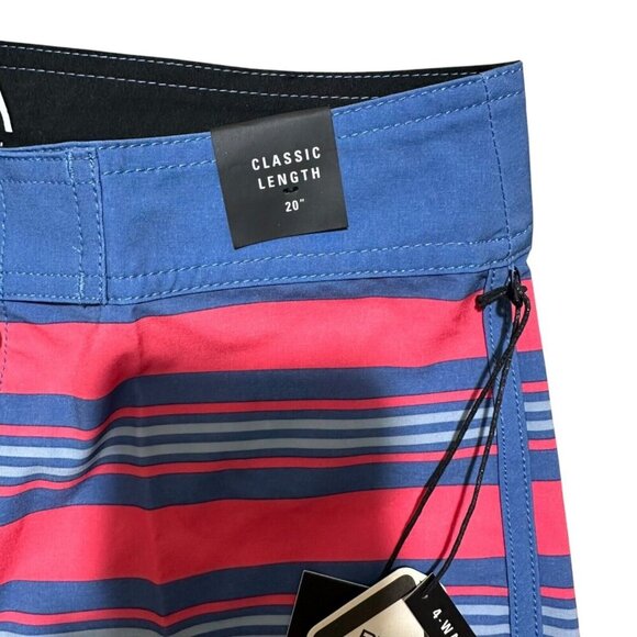 RVCA‎ Mens Size 29 Retro Pink Blue Striped Stretch 20” Board Shorts Swim NWT - Picture 12 of 13